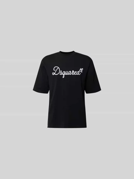 T-shirt o kroju loose fit z czystej bawełny Dsquared2 czarna