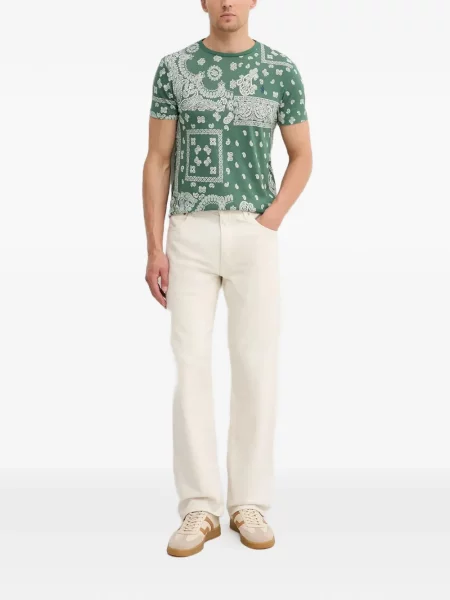 Grudnjak Polo Ralph Lauren s autogramom s paisley uzorkom s vezicama smeđa