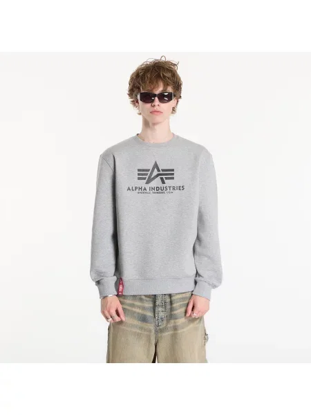 Толстовка Alpha Industries з лого сіра