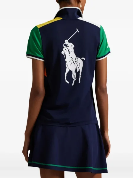 Тесни велурени бикини Polo Ralph Lauren с автограф синьо