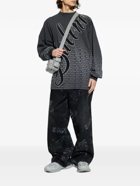 Lung tricou Balenciaga gri