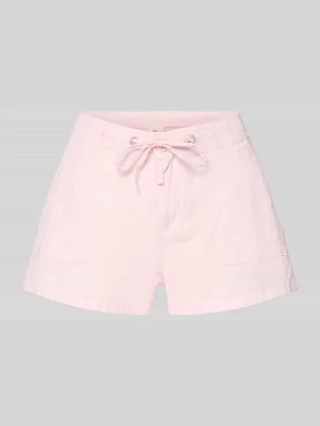 Szorty z lnu z wiązanym paskiem i bocznymi Gina Tricot