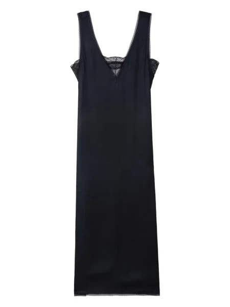 Rochie midi Zadig&voltaire din satin până la genunchi de costum negru