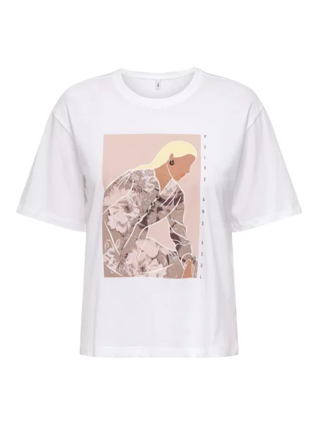 ONLY Tricou ONLSUSAN nisipiu / roz / argintiu alb