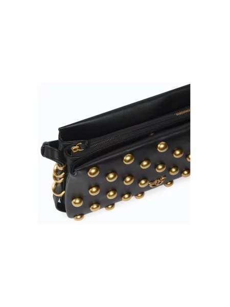 Crossbody kabelka Pinko s cvočkami čierna