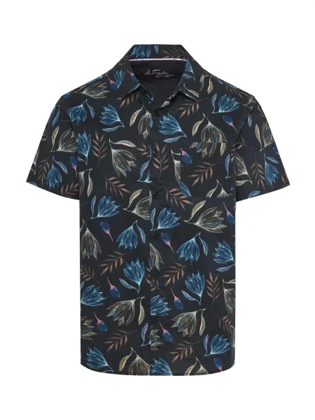 Funky Buddha Cămașă cyan / oliv negru