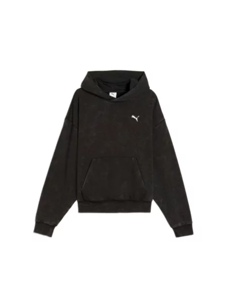 PUMA Bluza z kapturem unisex o pudełkowym kroju Washed Graphic Odzież M czarny