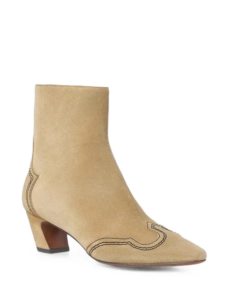 Cizme scurte Loeffler Randall din piele de căprioară
