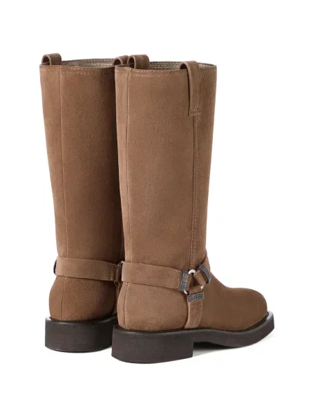 Botine Brunello Cucinelli din piele de căprioară maro