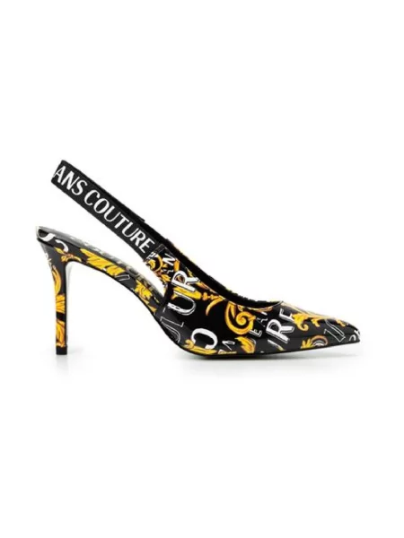 Czółenka Versace Jeans Couture z nadrukiem czarna