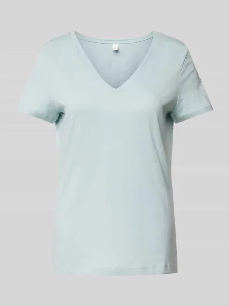 T-shirt z dekoltem w serek Qs
