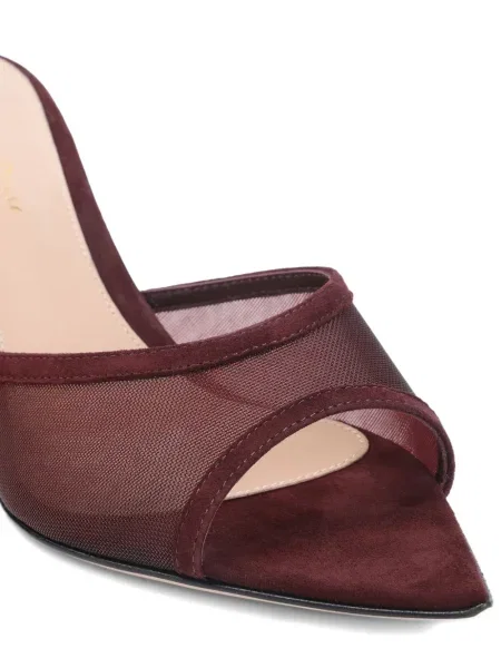Papuci tip mules Gianvito Rossi din piele roșu