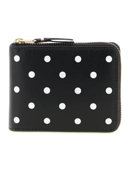 Portfel Comme Des Garcons skórzany w grochy czarny