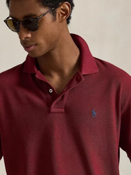 Однотонное поло Polo Ralph Lauren бордовое
