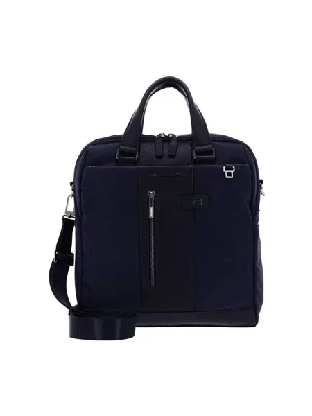 Torebka skórzana Piquadro skórzana niebieska