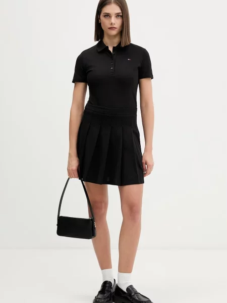 Tricou polo Tommy Jeans negru