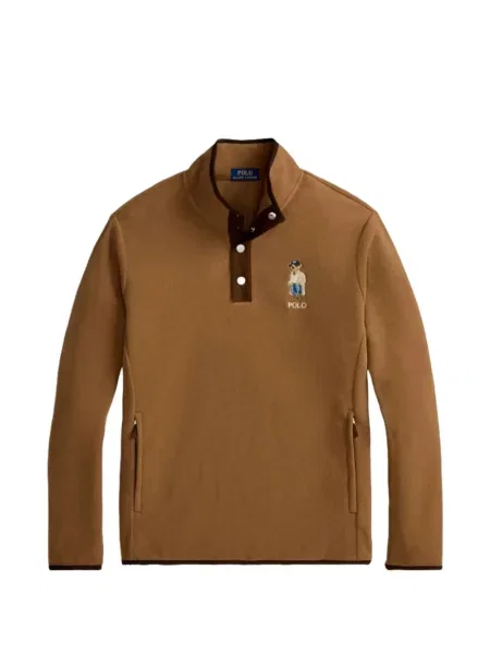 Tricou polo Polo Ralph Lauren din fleece roșu