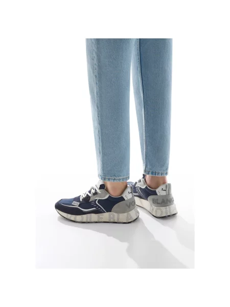 Sneakersy Voile Blanche skórzane niebieskie