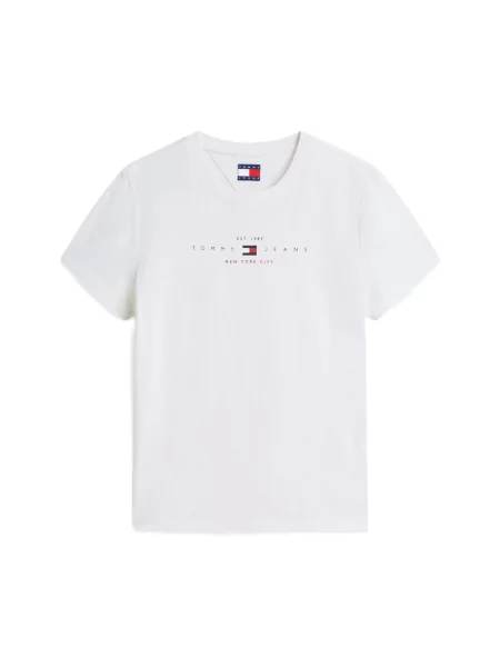 Τοπ Tommy Jeans με αυτόγραφο λευκό