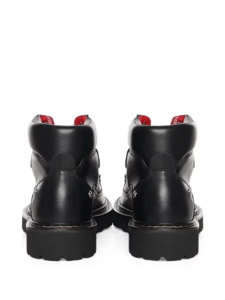 Cizme scurte Dsquared2 cu șireturi din piele negru