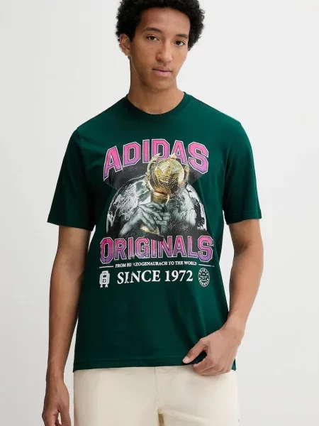 Adidas Originals tricou Graphic Reg Sst verde cu imprimeu alb