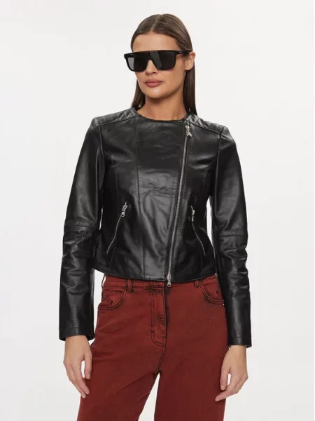 Patrizia Pepe Kurtka skórzana czarny