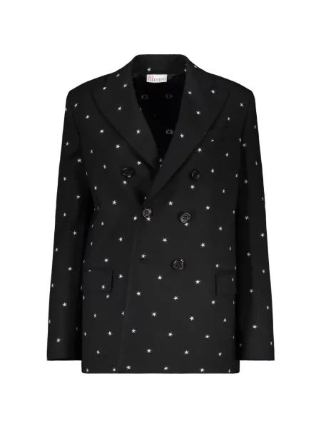 Sacou Red Valentino cu imagine cu două rânduri de nasturi negru