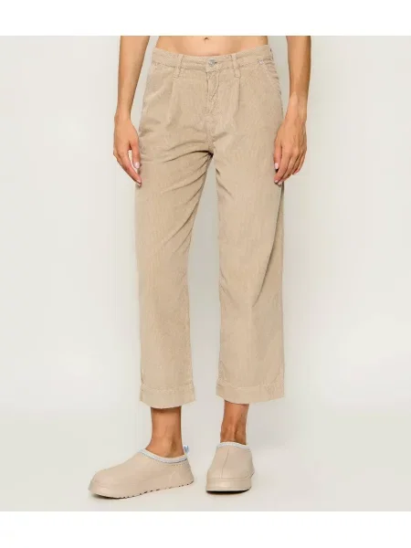 Joop! Pantaloni Edda-C-D | Tapered fit | catifea reiată bej
