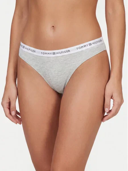 Kalhotky string Tommy Hilfiger šedé