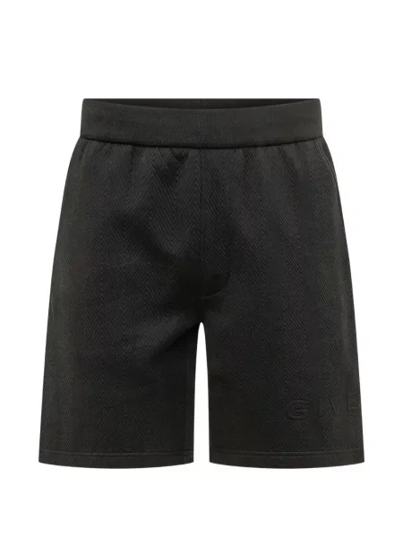 Pantaloni scurți Givenchy cu model herringbone cu autograf negru
