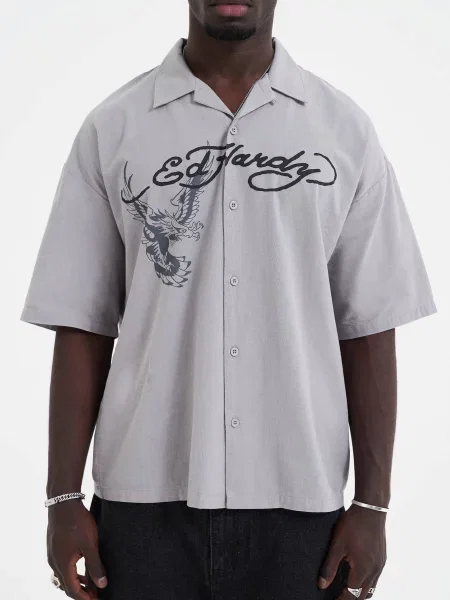 Ed Hardy Cămașă gri negru