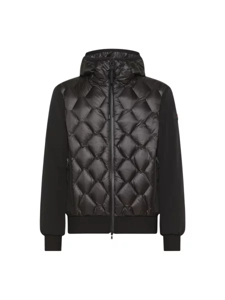 Kurtka bomber Peuterey z kapturem w geometryczne wzory czarny