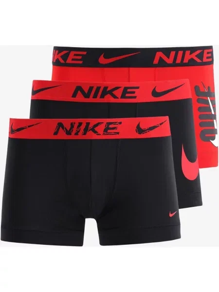 Bokserki Nike Print Logo czerwony 3 sztuki S czarny