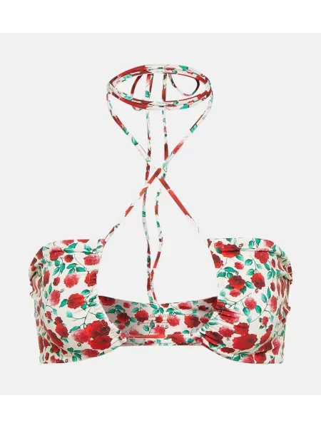 Bikini Magda Butrym cu model floral cu imagine cu gât halter