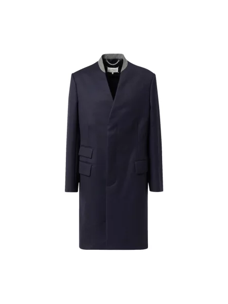 Płaszcz Maison Margiela wełniany niebieski