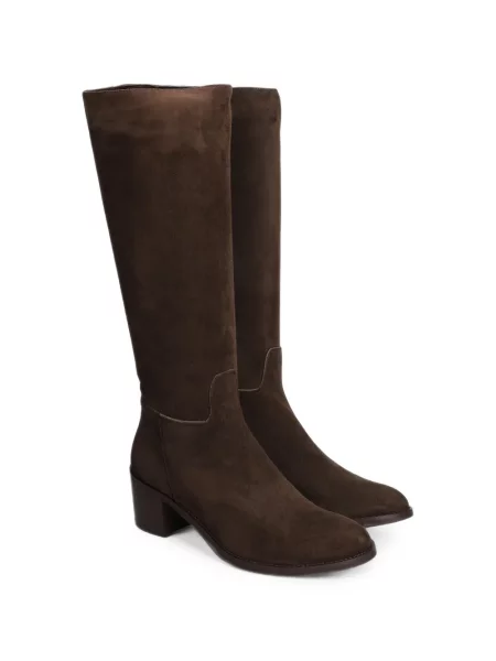 Botine Julie Dee din piele de căprioară maro