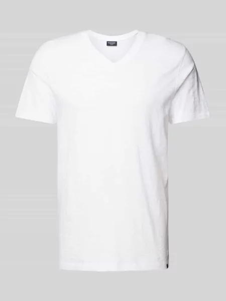 T-shirt z dekoltem w serek Superdry biała