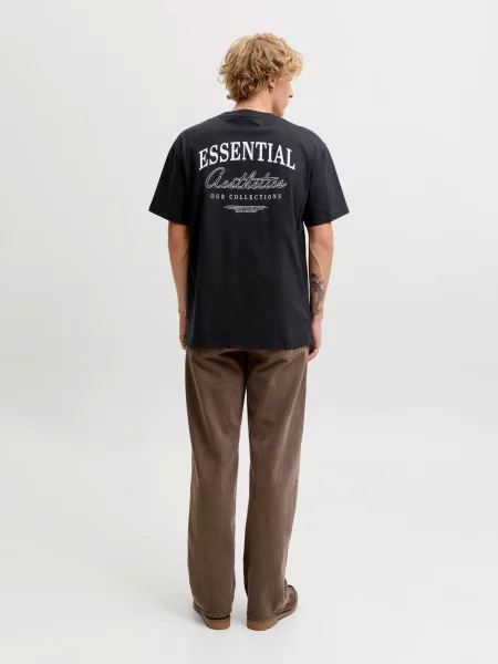 JACK & JONES Tričko JJEORGANIC STUDIO čierna biela