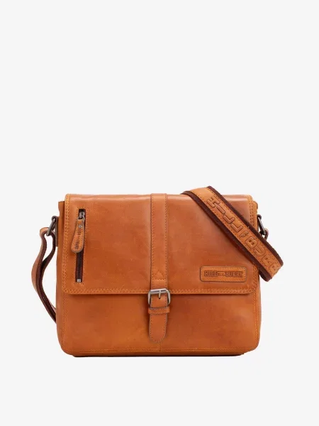 Кожаная сумка через плечо Hill Burry коричневая