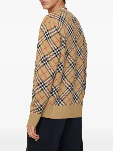 Кариран пуловер Burberry с кръгло деколте