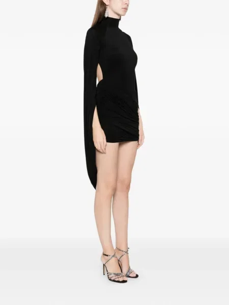 Rochie mini Axel 113 drapată de costum negru