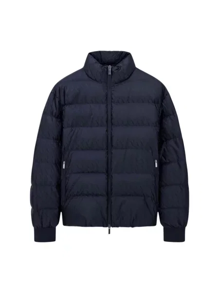 Kurtka puchowa Armani Exchange z logo niebieska
