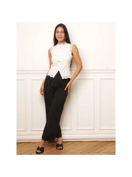 Top La Modeuse alb