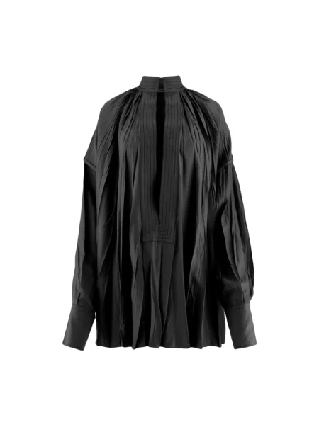 Bluzka Salvatore Ferragamo z falbankami czarna