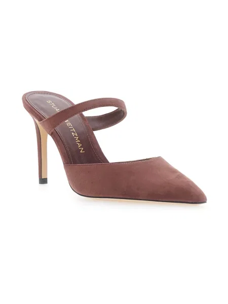 Klapki Stuart Weitzman skórzane brązowe