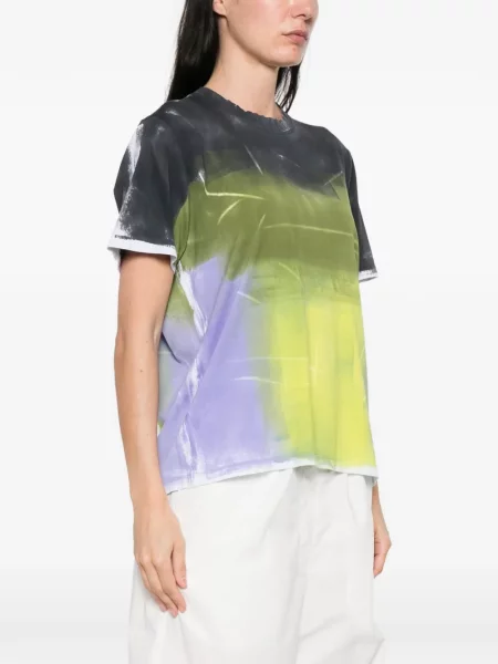 Koszulka graficzna Cividini z nadrukiem w abstrakcyjne wzory szary