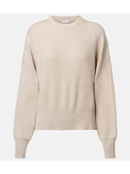 Pulover Brunello Cucinelli din cașmir gri