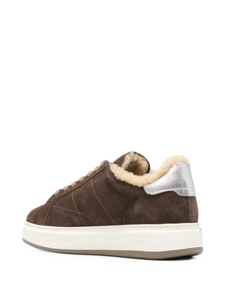 Sneakerși Woolrich din piele de căprioară maro