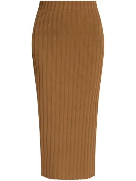 Fustă midi By Malene Birger până la genunchi maro