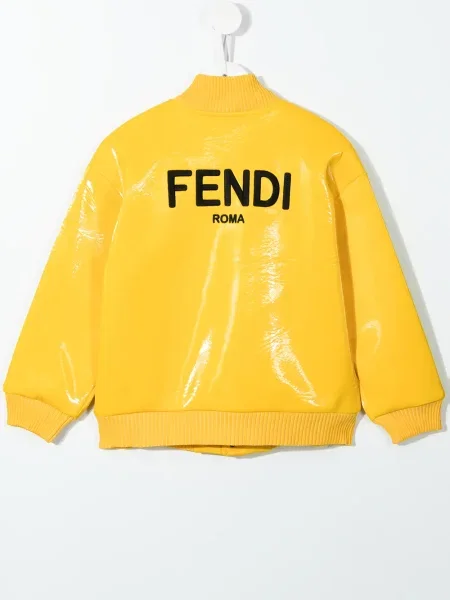 Kurtka bomber dziecięcy Fendi żółty